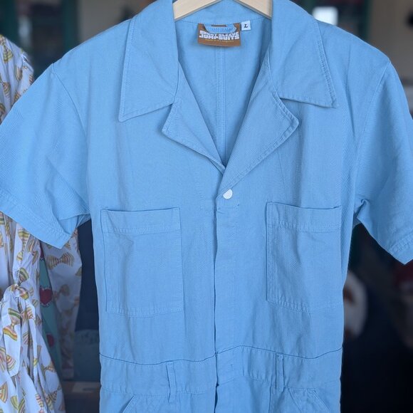 NEW Big Bud Press Short-Sleeve Jumpsuit in Baby Blue - Picture 2 of 3